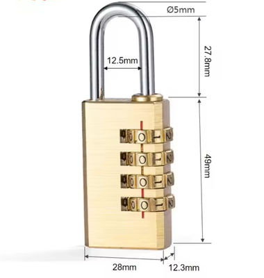 Combinaison de verrouillage à chiffres en cuivre pour sac à bagages 50 mm